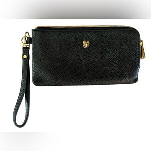 Ora Delphine Black Leather Wristlet